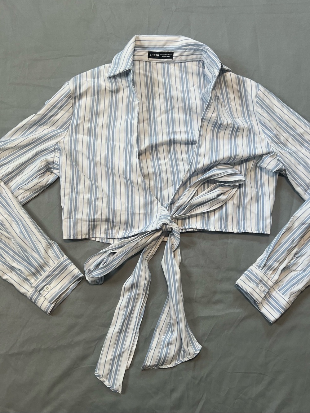 Striped Tie Front Top
